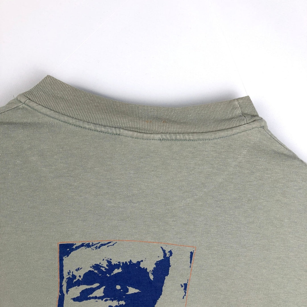 Hanes BEEFY-T Long-Sleeve T-Shirt (Men's XL equivalent) cotton Khaki type sage green Vintage Second Hand