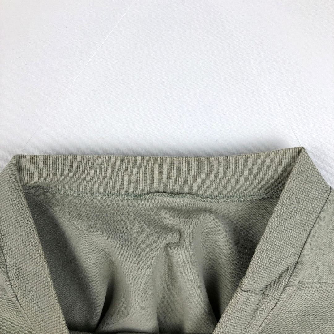Hanes BEEFY-T Long-Sleeve T-Shirt (Men's XL equivalent) cotton Khaki type sage green Vintage Second Hand