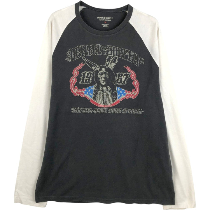 Ralph Lauren DENIM&SUPPLY Long-Sleeve T-Shirt (Men's Size M) cotton black type Vintage Second Hand