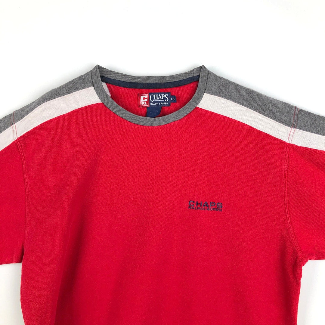 Ralph Lauren CHAPS Long-Sleeve T-Shirt (Men's Size L) cotton red type Vintage Second Hand