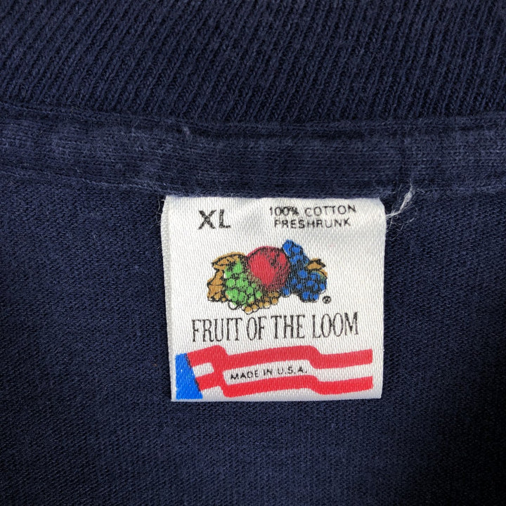 90'S Fruit of the Loom Long Sleeve T-Shirt, Made in USA, Men's XL, Vintage cotton navy blue type Vintage Second Hand