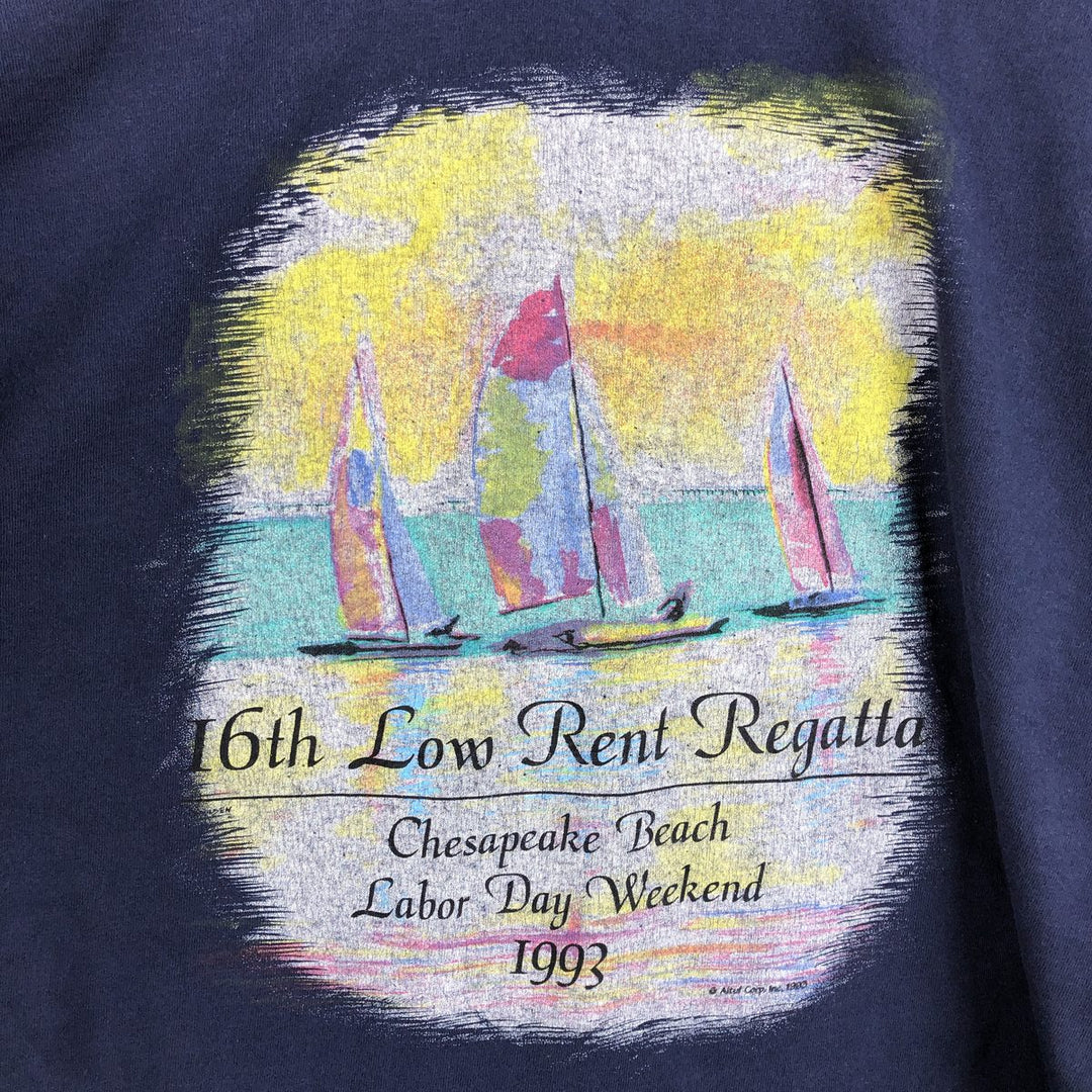 90'S Fruit of the Loom Long Sleeve T-Shirt, Made in USA, Men's XL, Vintage cotton navy blue type Vintage Second Hand