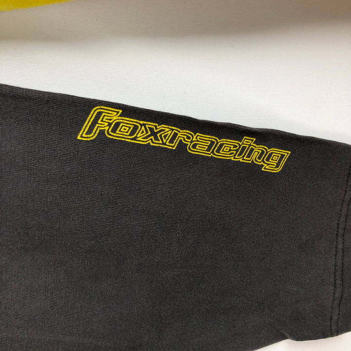 Fox Racing Long-Sleeve T-Shirt, Made in USA, Men's XXL equivalent. cotton yellow type Vintage Second Hand