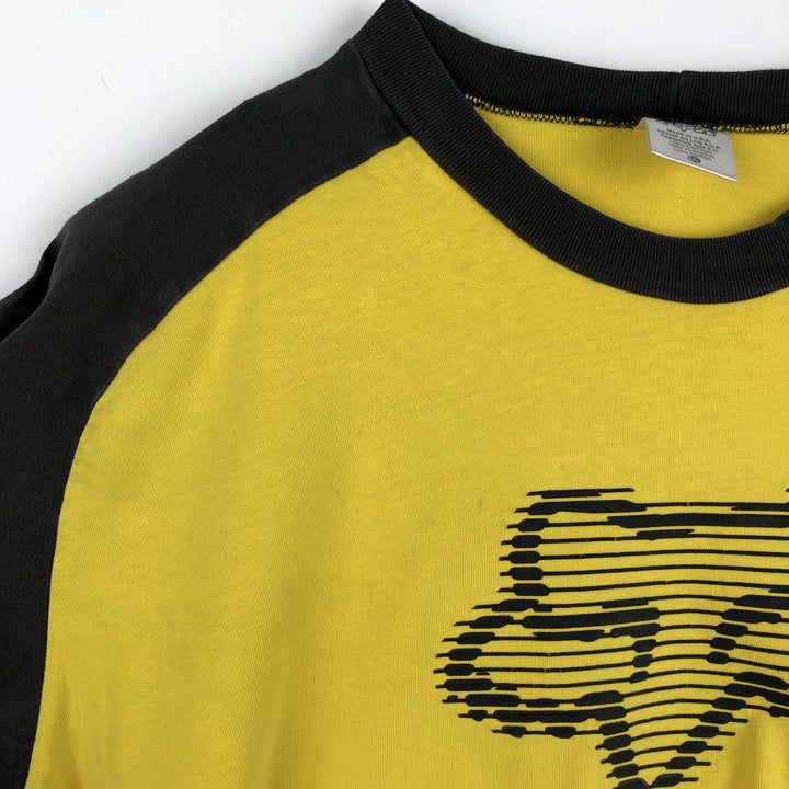 Fox Racing Long-Sleeve T-Shirt, Made in USA, Men's XXL equivalent. cotton yellow type Vintage Second Hand