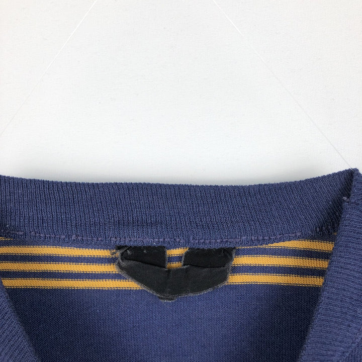 ~90'S Striped Pattern Long-Sleeve T-Shirt, Men's Size L (Equivalent), Crew Neck, Vintage unclear navy blue type Vintage Second Hand