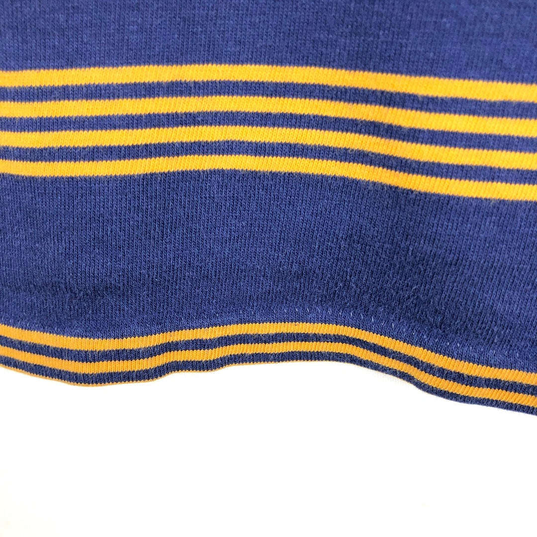 ~90'S Striped Pattern Long-Sleeve T-Shirt, Men's Size L (Equivalent), Crew Neck, Vintage unclear navy blue type Vintage Second Hand
