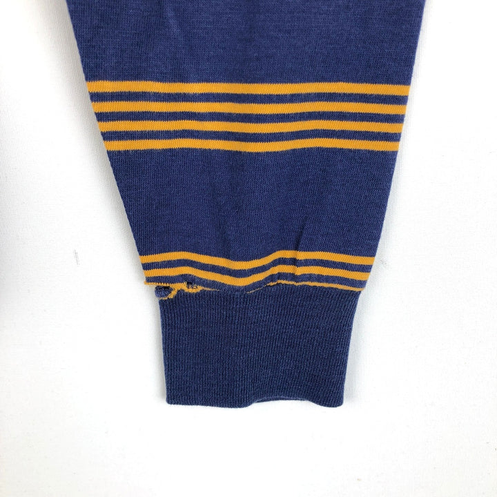 ~90'S Striped Pattern Long-Sleeve T-Shirt, Men's Size L (Equivalent), Crew Neck, Vintage unclear navy blue type Vintage Second Hand