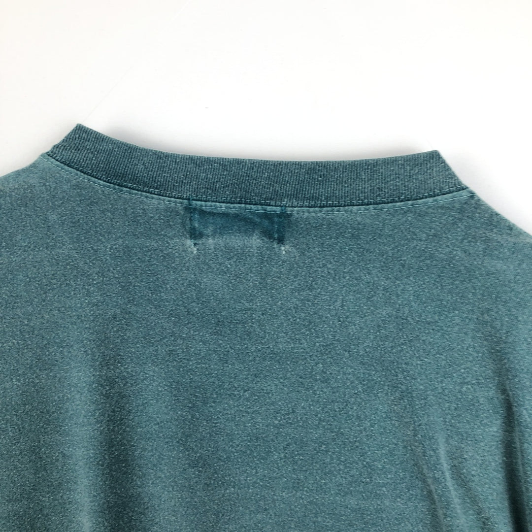 80s-90'S Eddie Bauer Black Tag Plain Pocket Long-Sleeve T-Shirt, Made in USA, Men's XL Equivalent, Vintage cotton Khaki type sage green Vintage Second Hand