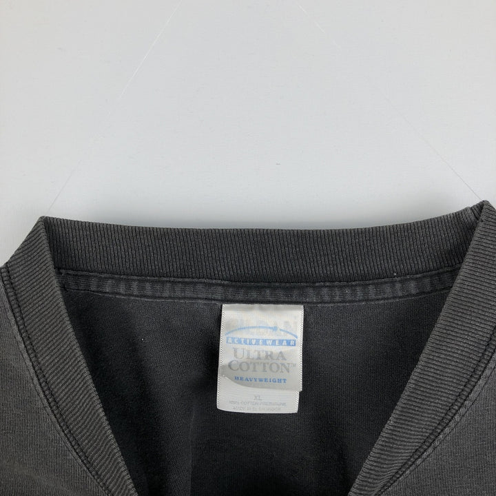 2000'S Gildan Suck Bang Blow Motorcycle Long-Sleeve T-Shirt (Men's XL equivalent) cotton Charcoal Vintage Second Hand