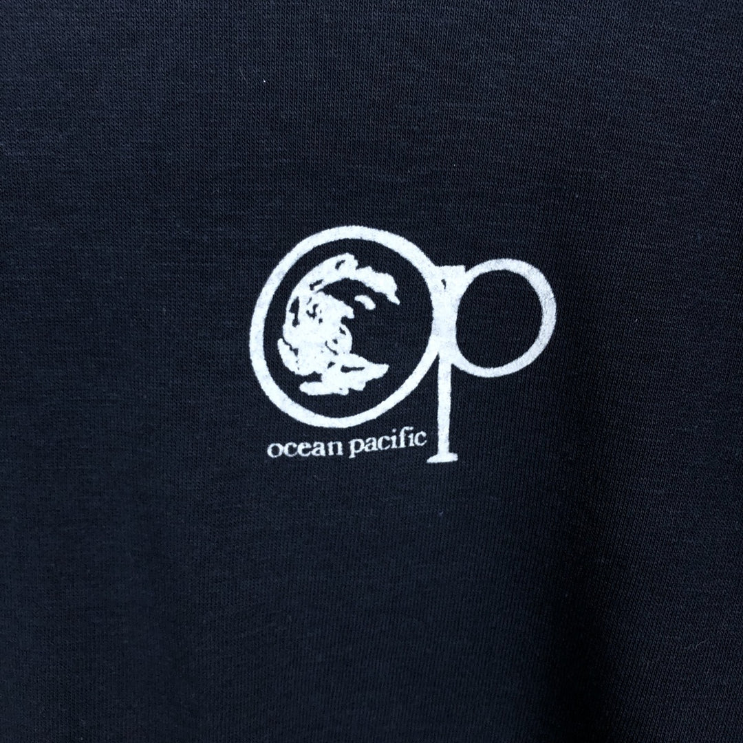 Ocean Pacific Long-Sleeve T-Shirt, Made in USA, Men's Size L (equivalent) cotton navy blue type Vintage Second Hand