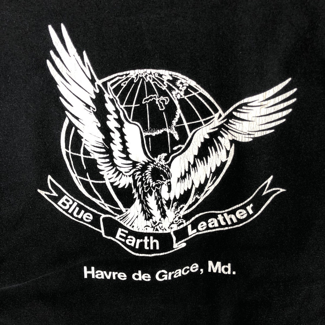 HOT LEATHERS Eagle Pattern Long-Sleeve T-Shirt (Men's Size L) cotton black type Vintage Second Hand