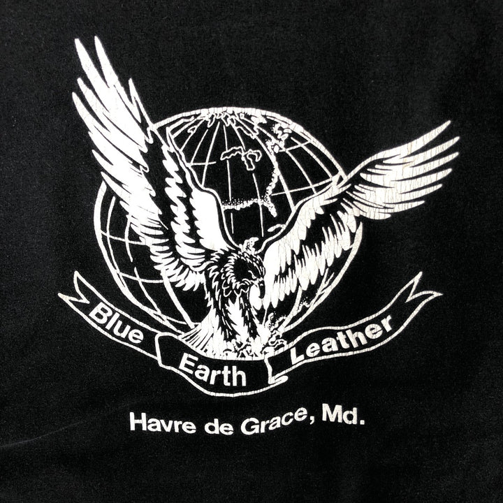 HOT LEATHERS Eagle Pattern Long-Sleeve T-Shirt (Men's Size L) cotton black type Vintage Second Hand