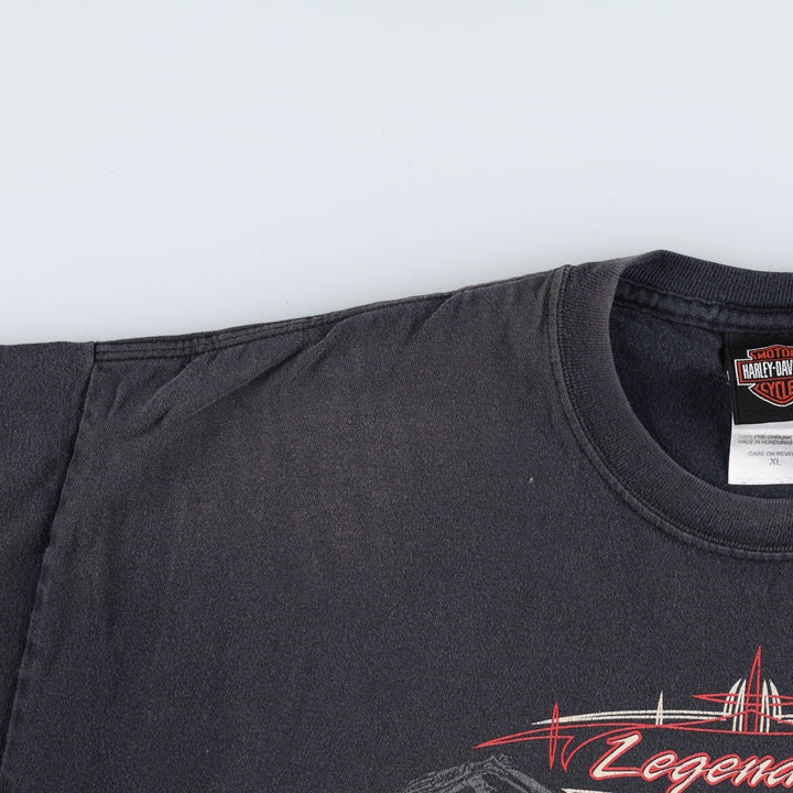 Hanes Harley-Davidson Motorcycle T-Shirt, Men's XL cotton black type Vintage Second Hand