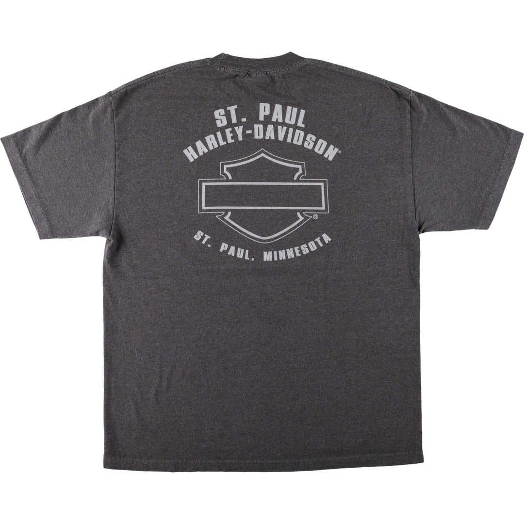 Harley-Davidson Eagle Pattern Motorcycle Bike T-shirt Men's XL cotton Charcoal Vintage Second Hand