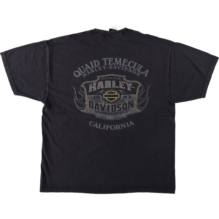 Hanes Harley-Davidson Motorcycle T-Shirt, Made in USA, Men's Size XL cotton black type Vintage Second Hand