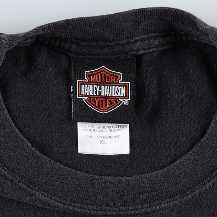 Hanes Harley-Davidson Motorcycle T-Shirt, Made in USA, Men's Size XL cotton black type Vintage Second Hand