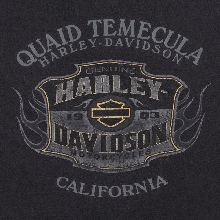 Hanes Harley-Davidson Motorcycle T-Shirt, Made in USA, Men's Size XL cotton black type Vintage Second Hand