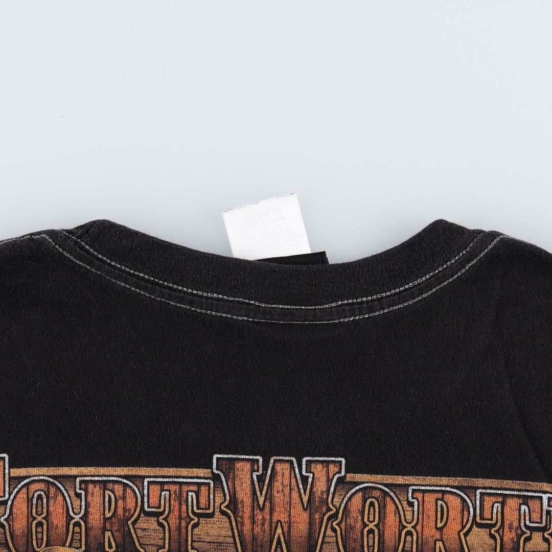Harley-Davidson Eagle Pattern/Stars and Stripes Motorcycle T-Shirt, Made in USA, Men's XL (approx.) cotton black type Vintage Second Hand