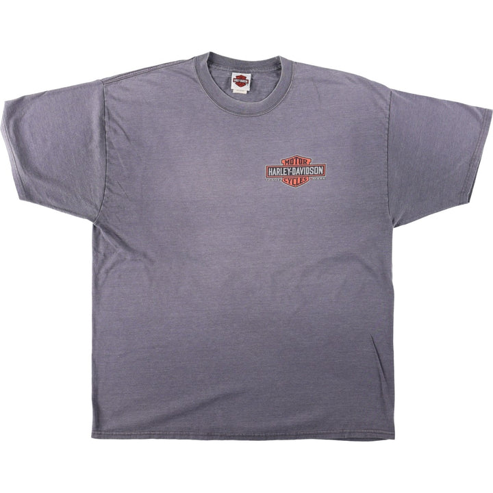 Hanes Harley-Davidson Motorcycle T-Shirt, Men's XXL (approx.) cotton purple type Vintage Second Hand