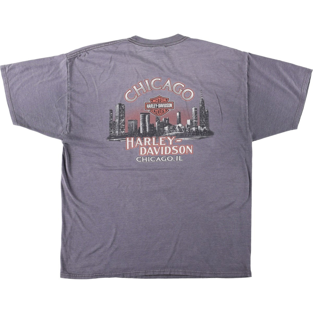 Hanes Harley-Davidson Motorcycle T-Shirt, Men's XXL (approx.) cotton purple type Vintage Second Hand