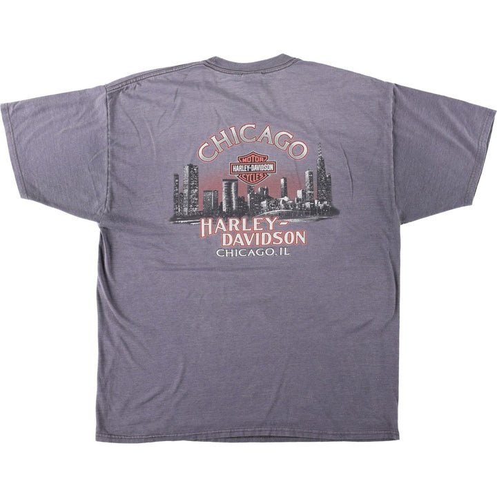Hanes Harley-Davidson Motorcycle T-Shirt, Men's XXL (approx.) cotton purple type Vintage Second Hand