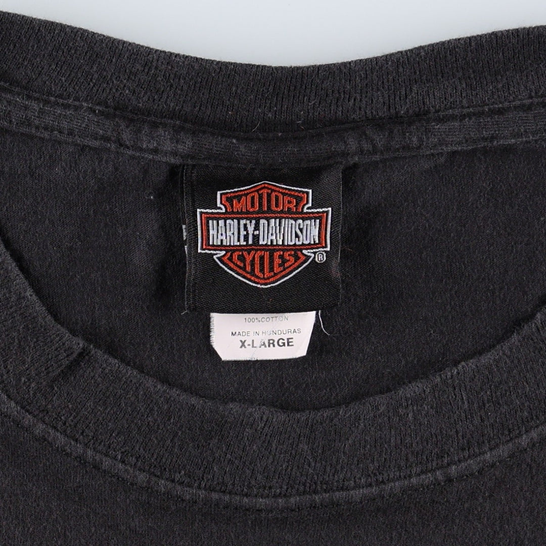 Hanes Harley-Davidson Motorcycle Pin-Up Girl Bike T-Shirt, Men's Size XL (approx.) cotton black type Vintage Second Hand