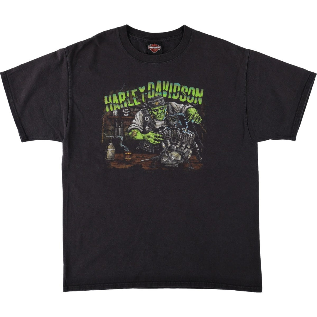 Harley-Davidson Motorcycle Bike T-shirt, Men's Size L cotton black type Vintage Second Hand