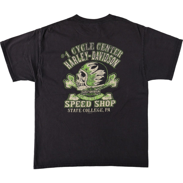 Harley-Davidson Motorcycle Bike T-shirt, Men's Size L cotton black type Vintage Second Hand