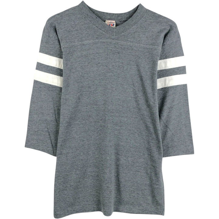 MALER V-neck Long-sleeve T-shirt (Men's size M) unclear gray type Vintage Second Hand