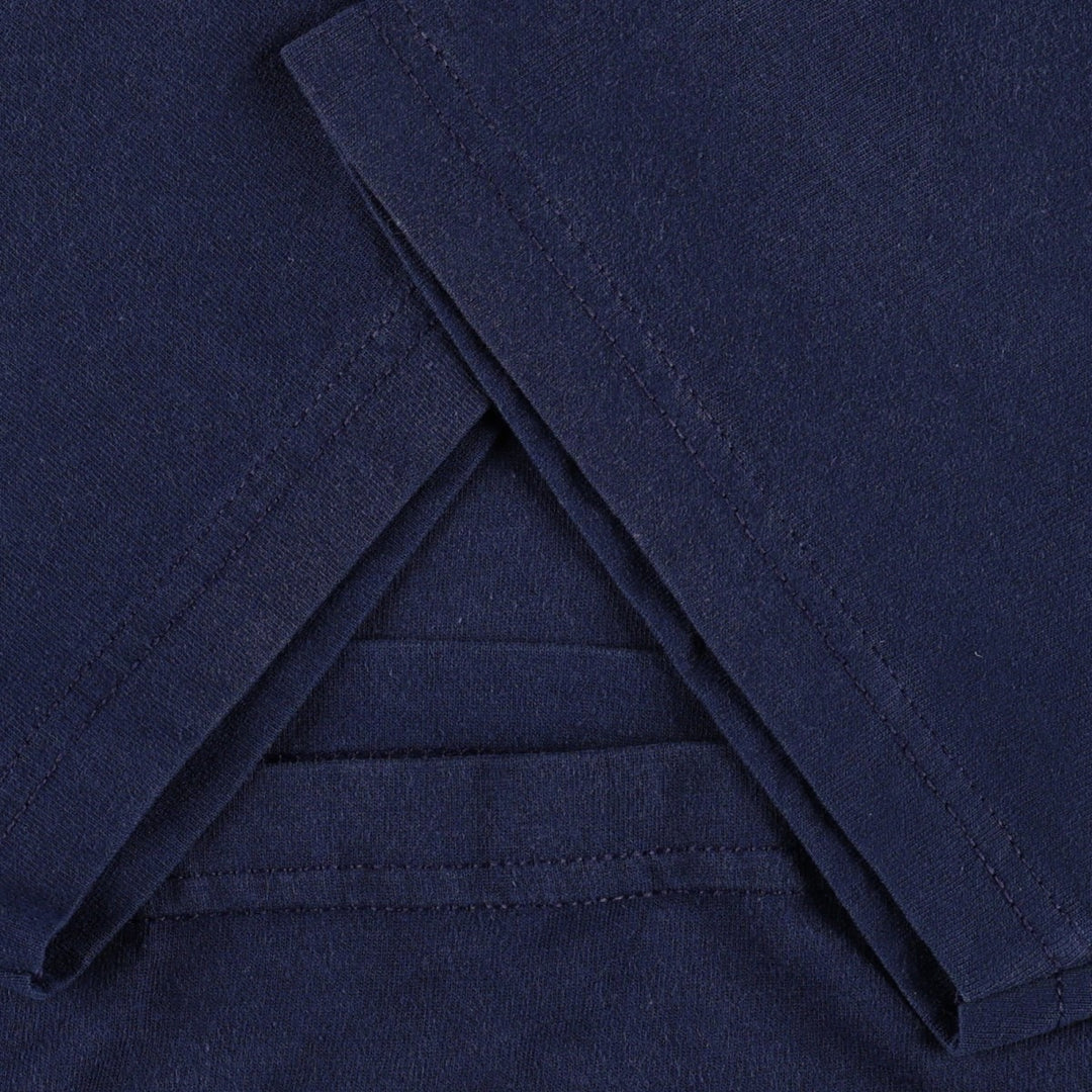 90'S Russell Plain Henley Neck T-Shirt, Men's Size L (Equivalent), Vintage cotton navy blue type Vintage Second Hand