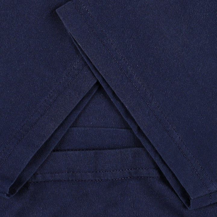 90'S Russell Plain Henley Neck T-Shirt, Men's Size L (Equivalent), Vintage cotton navy blue type Vintage Second Hand
