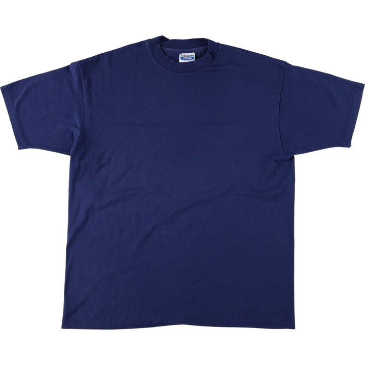 80'S Hanes Fifty-Fifty Blue Tag Plain T-Shirt Made in USA Men's XL Vintage cotton navy blue type Vintage Second Hand