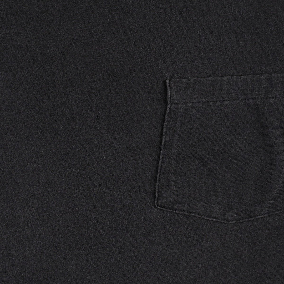 80'S Hanes BEEFY-T Blue Tag Plain Pocket T-Shirt Made in USA Men's Size L (Equivalent) Vintage cotton black type Vintage Second Hand