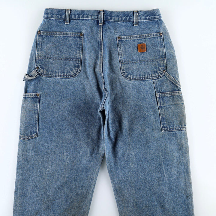 2000'S Carhartt Dungaree Fit Double Knee Denim Painter Pants, Men's Size W36 (approx.) cotton blue type Vintage Second Hand