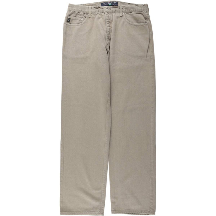 Guess Jeans Classic Fit Straight Leg Tapered Denim Pants, Made in USA, Men's Size W33 (approx.) cotton Khaki type Vintage Second Hand