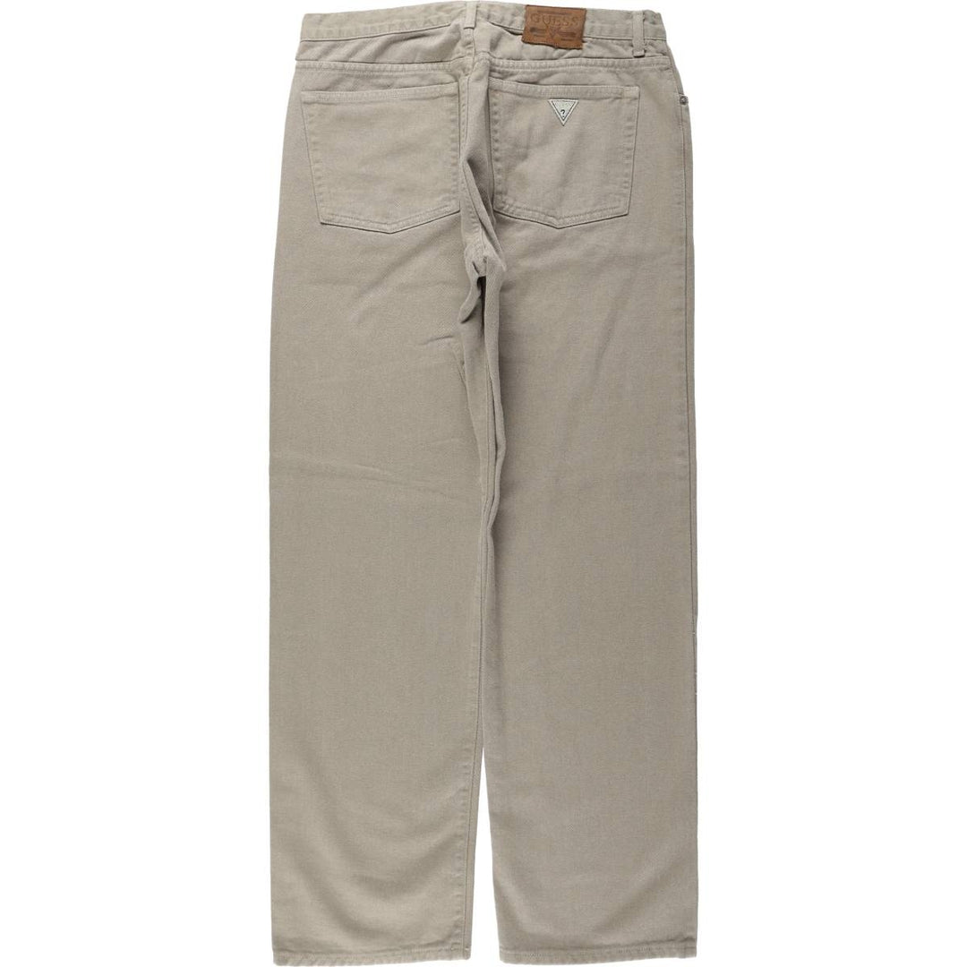Guess Jeans Classic Fit Straight Leg Tapered Denim Pants, Made in USA, Men's Size W33 (approx.) cotton Khaki type Vintage Second Hand
