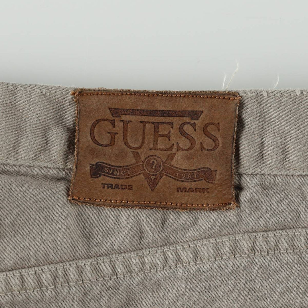 Guess Jeans Classic Fit Straight Leg Tapered Denim Pants, Made in USA, Men's Size W33 (approx.) cotton Khaki type Vintage Second Hand