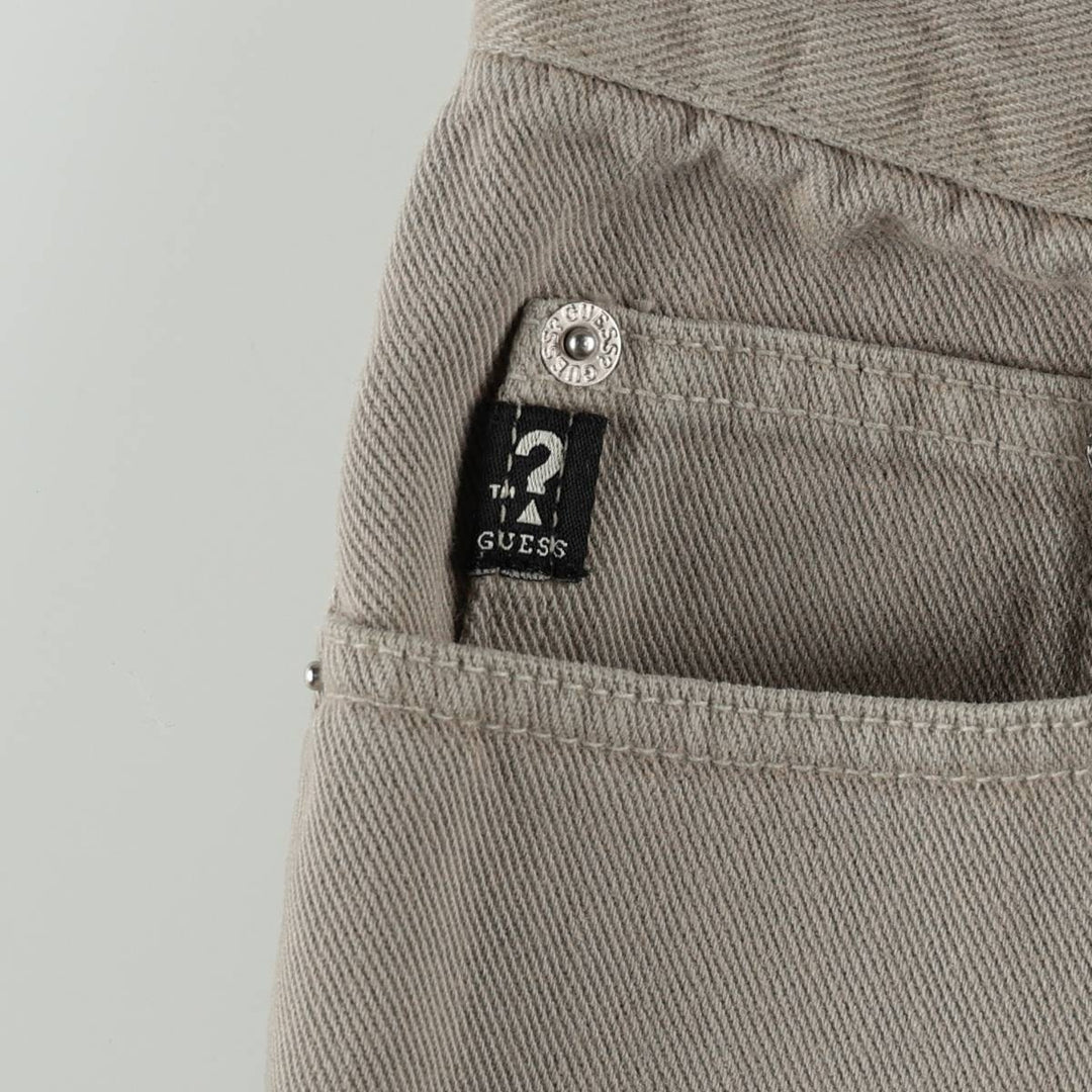 Guess Jeans Classic Fit Straight Leg Tapered Denim Pants, Made in USA, Men's Size W33 (approx.) cotton Khaki type Vintage Second Hand