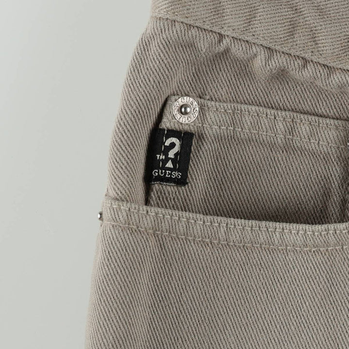 Guess Jeans Classic Fit Straight Leg Tapered Denim Pants, Made in USA, Men's Size W33 (approx.) cotton Khaki type Vintage Second Hand