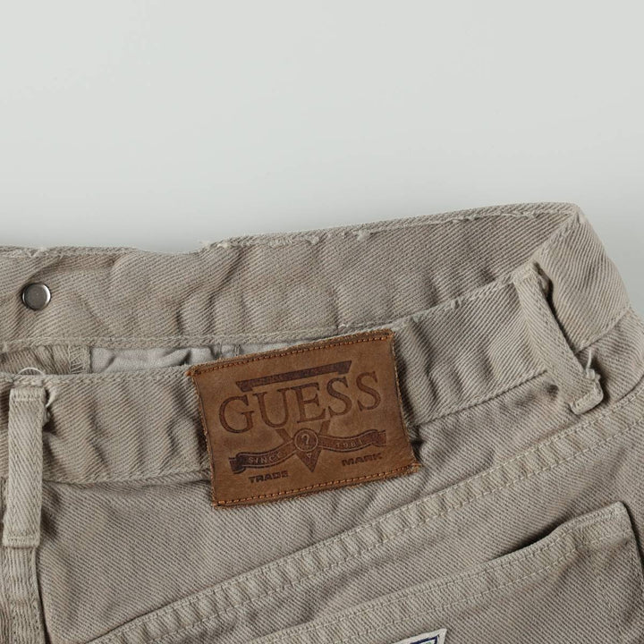 Guess Jeans Classic Fit Straight Leg Tapered Denim Pants, Made in USA, Men's Size W33 (approx.) cotton Khaki type Vintage Second Hand