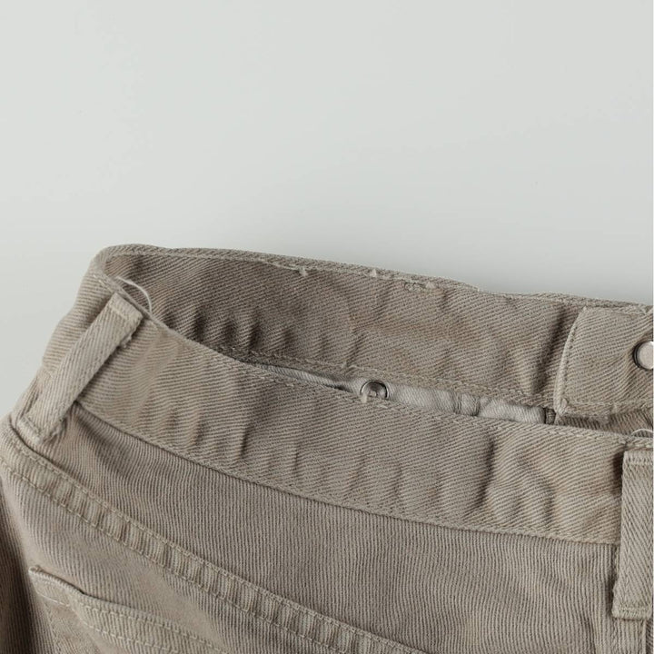 Guess Jeans Classic Fit Straight Leg Tapered Denim Pants, Made in USA, Men's Size W33 (approx.) cotton Khaki type Vintage Second Hand