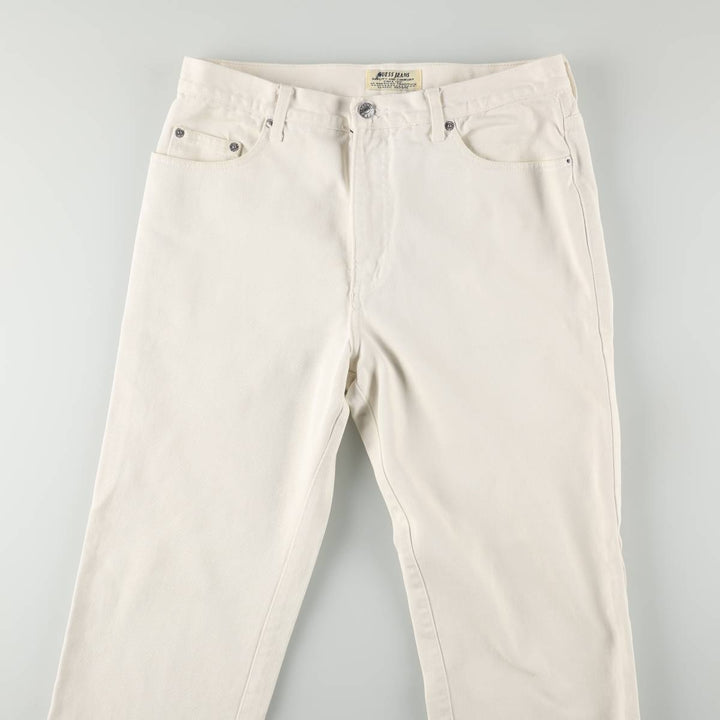Guess Jeans White Denim Tapered Denim Pants, Made in USA, Men's Size W32 (approx.), Vintage cotton white type Vintage Second Hand