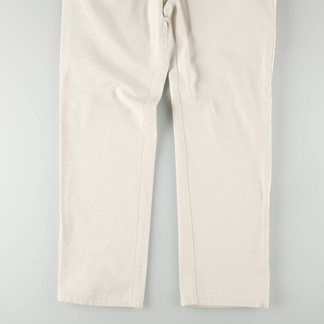 Guess Jeans White Denim Tapered Denim Pants, Made in USA, Men's Size W32 (approx.), Vintage cotton white type Vintage Second Hand