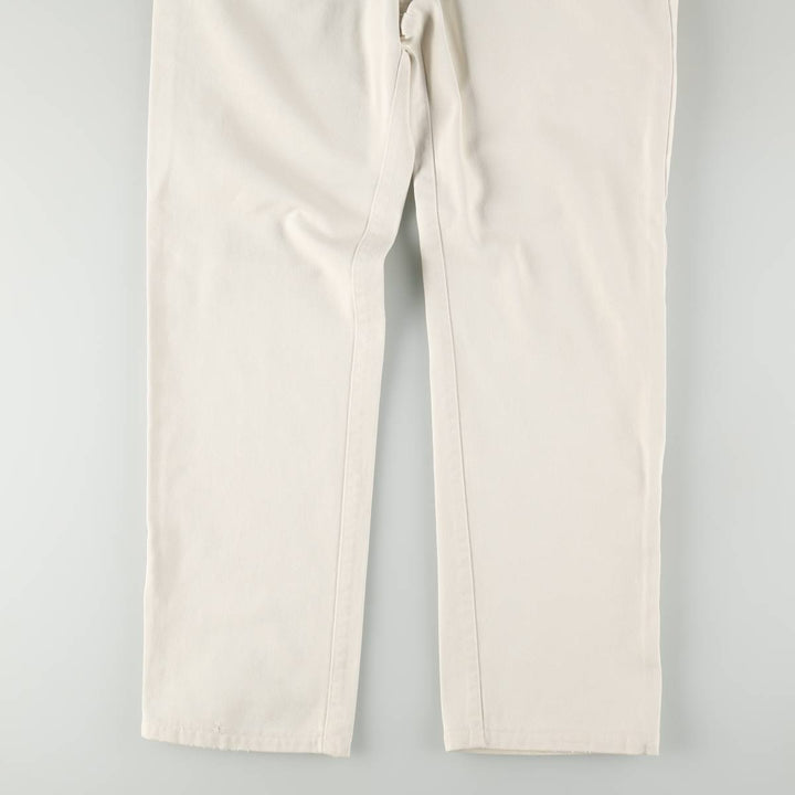 Guess Jeans White Denim Tapered Denim Pants, Made in USA, Men's Size W32 (approx.), Vintage cotton white type Vintage Second Hand