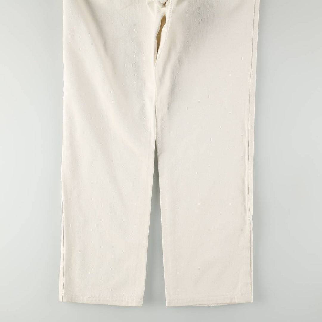 Guess Jeans White Denim Tapered Denim Pants, Made in USA, Men's Size W32 (approx.), Vintage cotton white type Vintage Second Hand