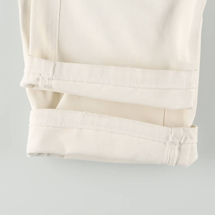 Guess Jeans White Denim Tapered Denim Pants, Made in USA, Men's Size W32 (approx.), Vintage cotton white type Vintage Second Hand