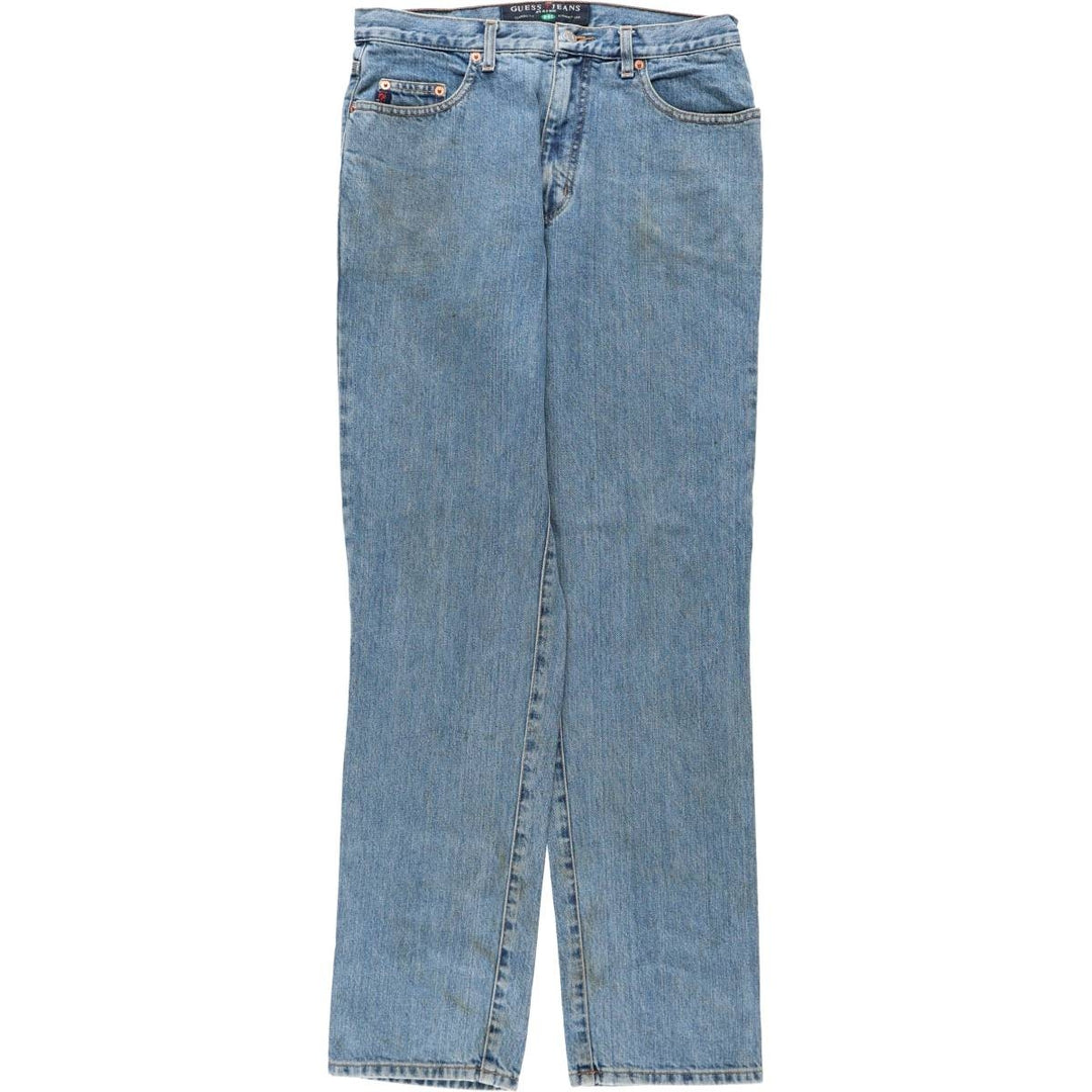 Guess Jeans Classic Fit Straight Leg Tapered Denim Pants, Men's Size W32 (approx.) cotton blue type Vintage Second Hand