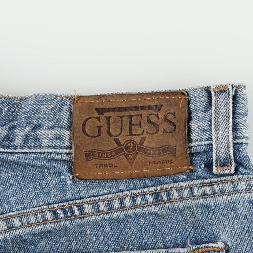 Guess Jeans Classic Fit Straight Leg Tapered Denim Pants, Men's Size W32 (approx.) cotton blue type Vintage Second Hand