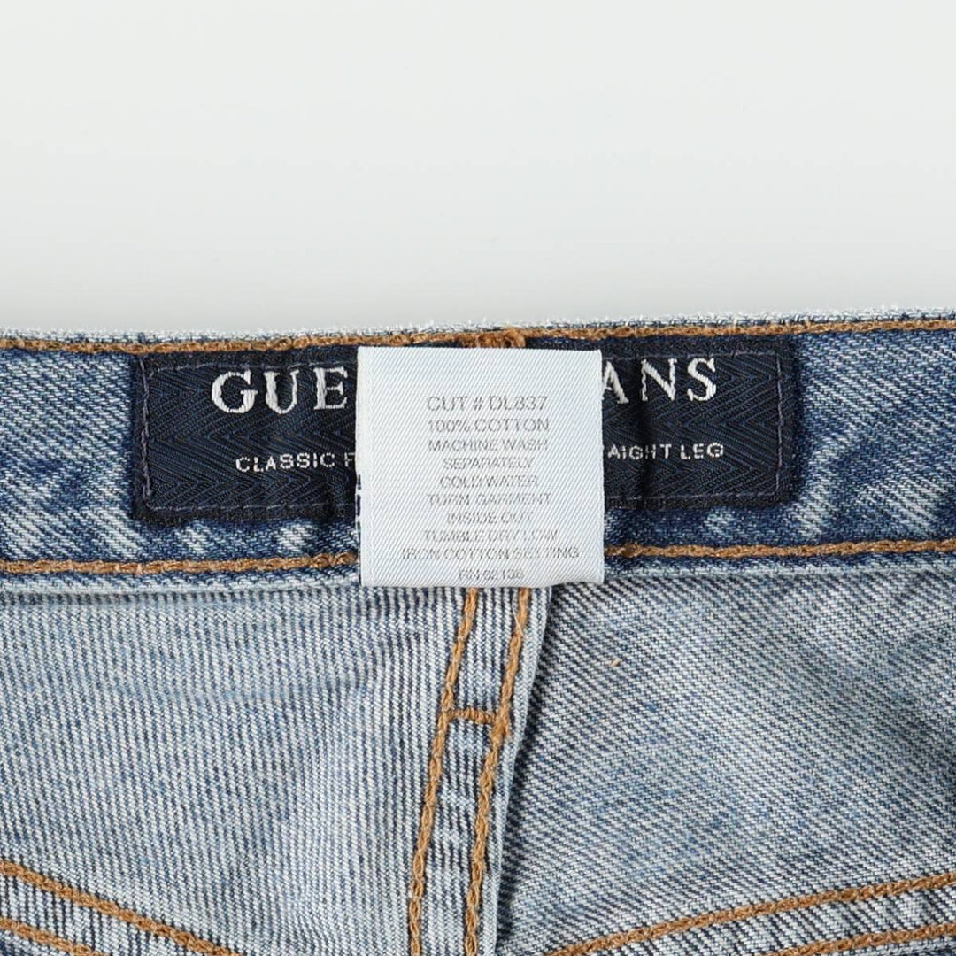 Guess Jeans Classic Fit Straight Leg Tapered Denim Pants, Men's Size W32 (approx.) cotton blue type Vintage Second Hand