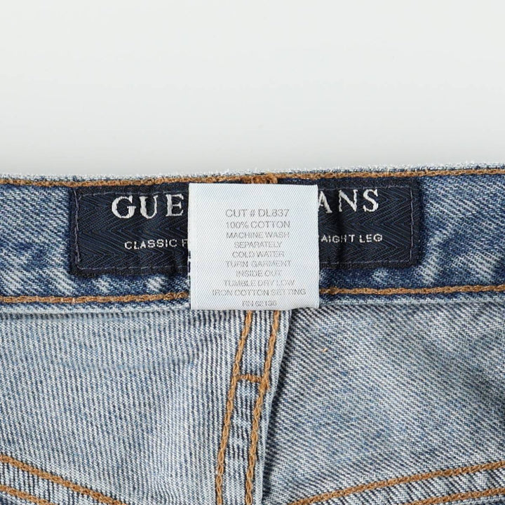 Guess Jeans Classic Fit Straight Leg Tapered Denim Pants, Men's Size W32 (approx.) cotton blue type Vintage Second Hand